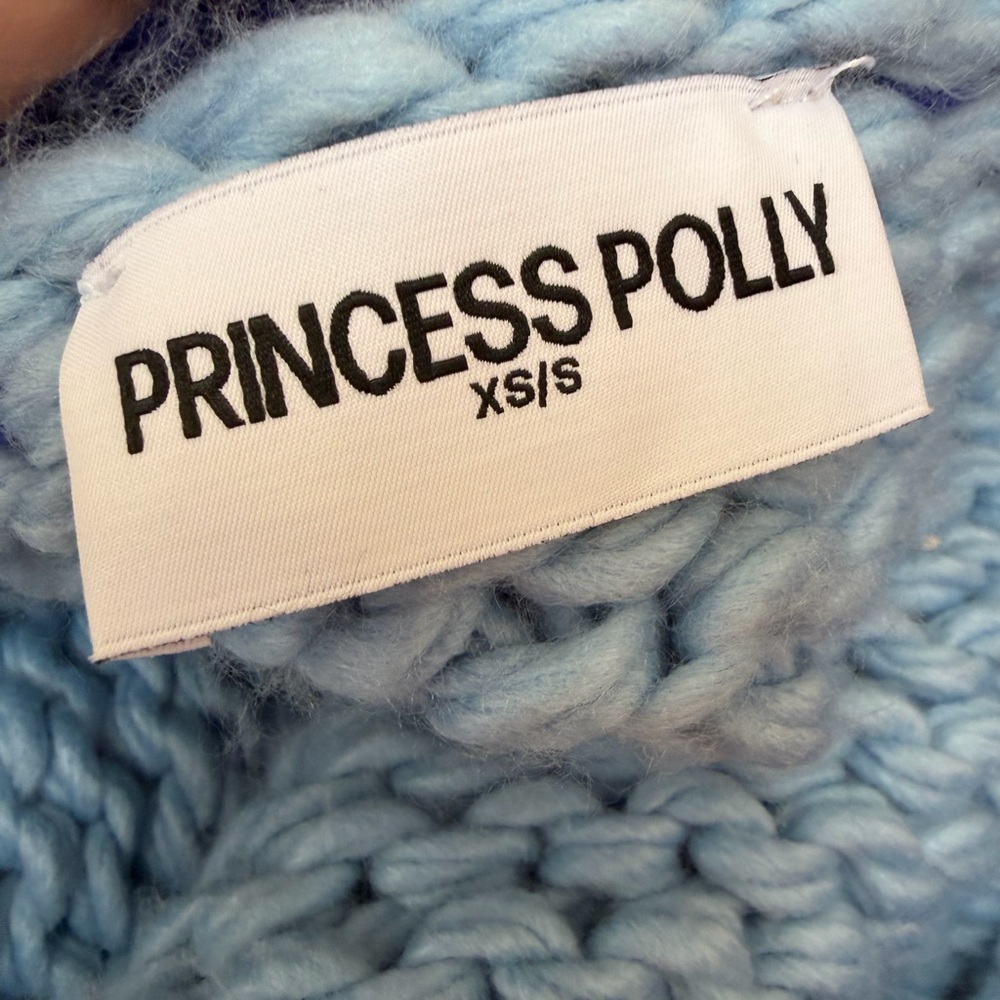 Princess Polly chunky Light Blue‎ and Dark Blue Cardigan size xs/s - Picture 5 of 6